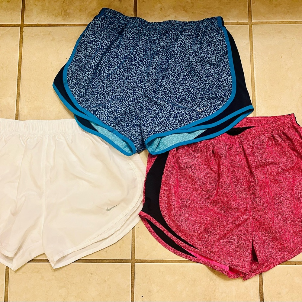 Women's Nike Running Shorts - Blue, White, Pink Size Medium